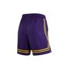 Nike Solid Stripe Los Angeles Lakers Mesh Drawstring Shorts With Logo Print Women Bottoms Purple DR2369-504