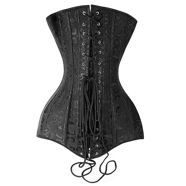 Extended steel bone court corset