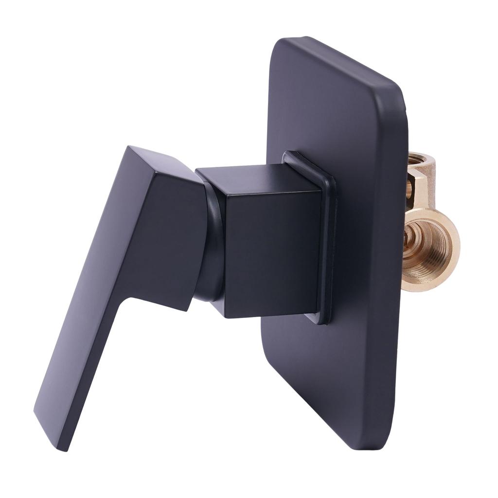 Shower Valves Wall Mount Copper Faucet Shower Rough-In Valve Bathroom Trim Kit Single Handle Tub Shower Valve Mixer, Matte Black