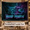 Neon Colorful (54) Theme Personalized Tapestry Custom Name Text Wall Hanging Tapestry Home Background Decoration