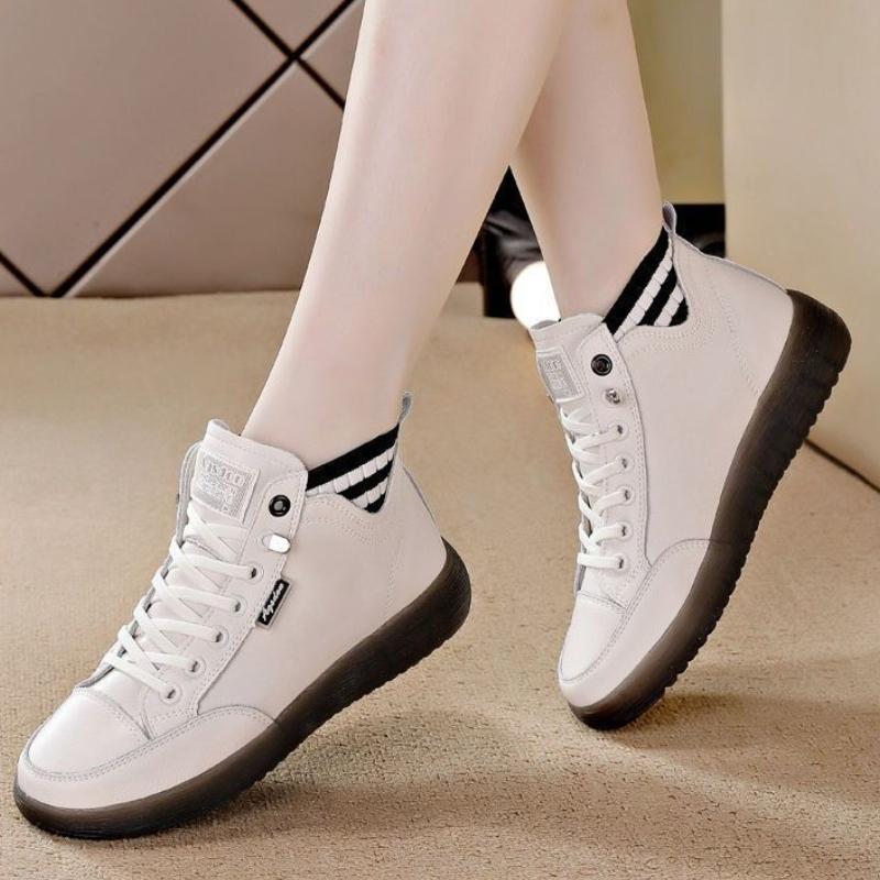 Fashion Soft Soled Single Shoe 2024 Autumn New Solid Color Versatile Casual Wedge Heel Lightweight Anti Slip Sports Women Sneakers