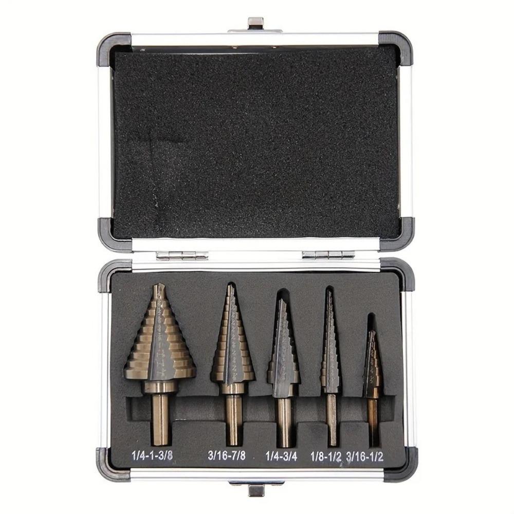 5Pcs 50 Sizes Multiple Hole Drill Cobalt Titanium Cone Drill Durable Step Drill Set  Hole Opening