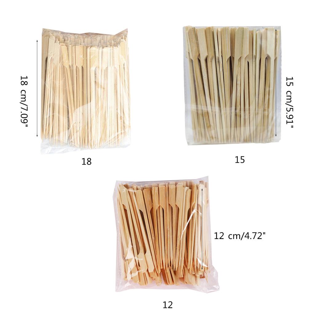 100PCS Food Skewers Grilling Fork Versatile Skewers Wood Material Meat Skewers Fruit Fork Suitable for Grilling and BBQ