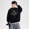 Boys Black Thin Sweatshirt 2026 Fall Teen Kids Loose Fit Sport Top
