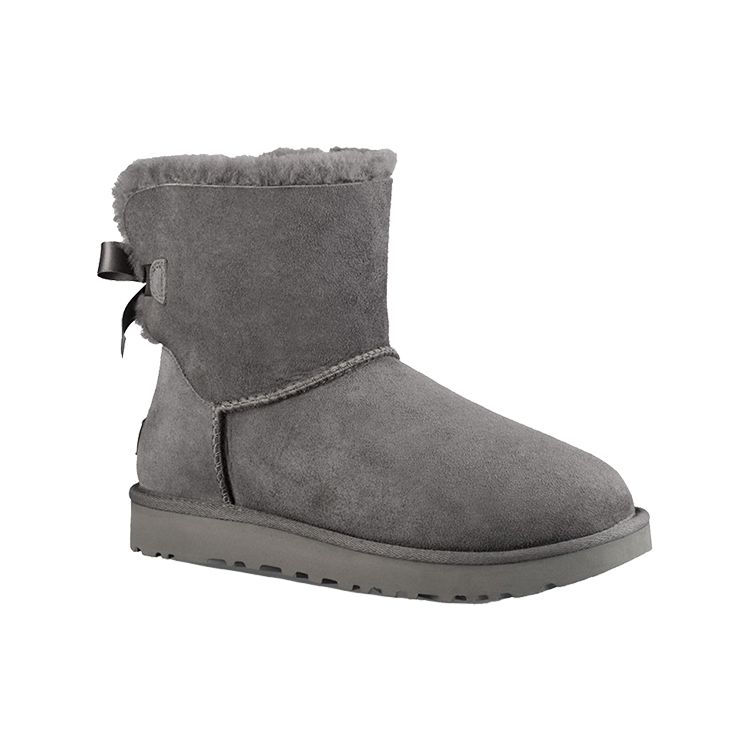 UGG Mini Bailey Bow II Boot Grey (Womens) Women Sneakers 1016501-GREY