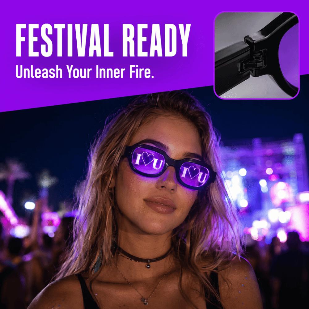 Special Effect LED Glasses Glowing Neon Sense of Technology Luminous Eyewear Red Eyes Cool Anime Flash Eye Glasses Kids Adults