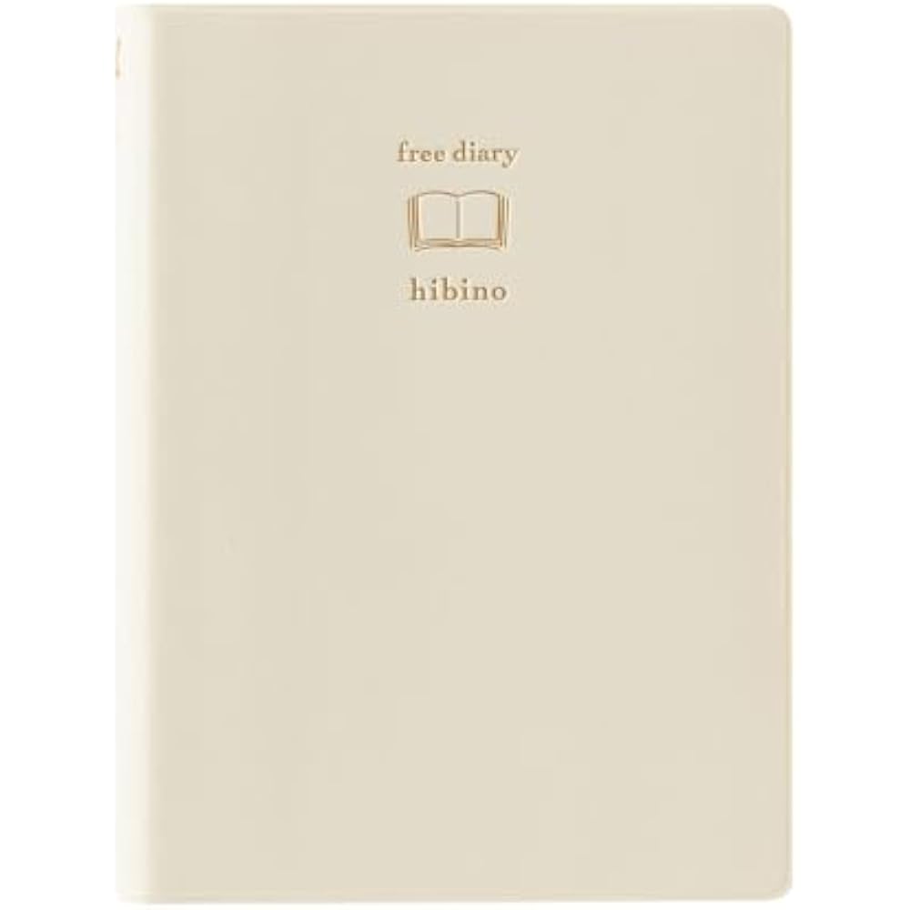 Midori Diary, Hibino Free Diary, A6, 1 Day, 2 Pages, Ivory, 15395006