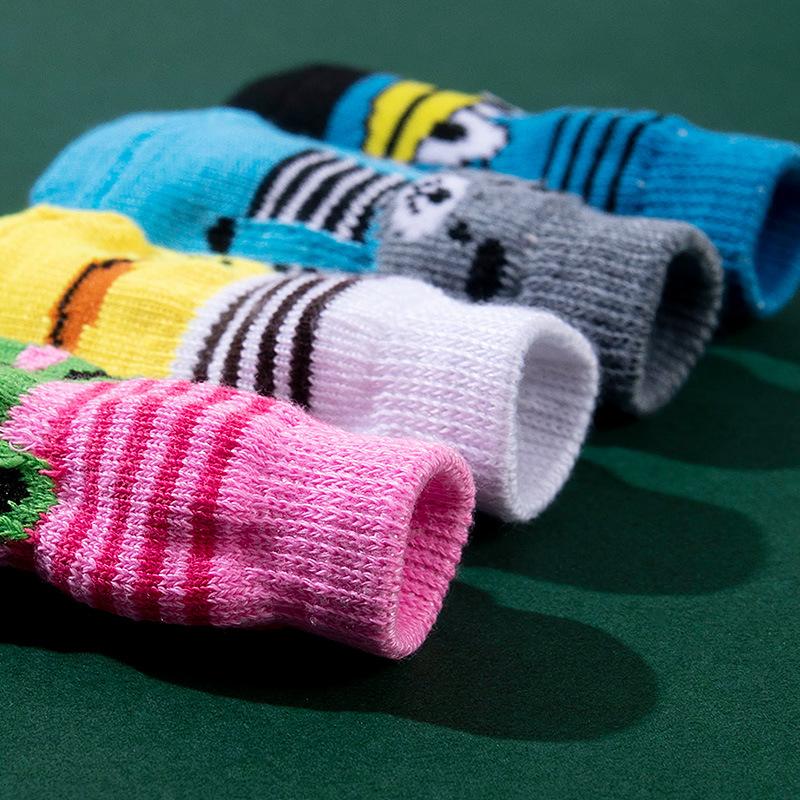 Pet Socks High quality Non slip Bottom Dog Foot Covers Dog Socks Teddy corgi Cat Supplies 4 Pack