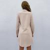 Women's Solid Color Lapel Long Sleeve Shirt Design Dress