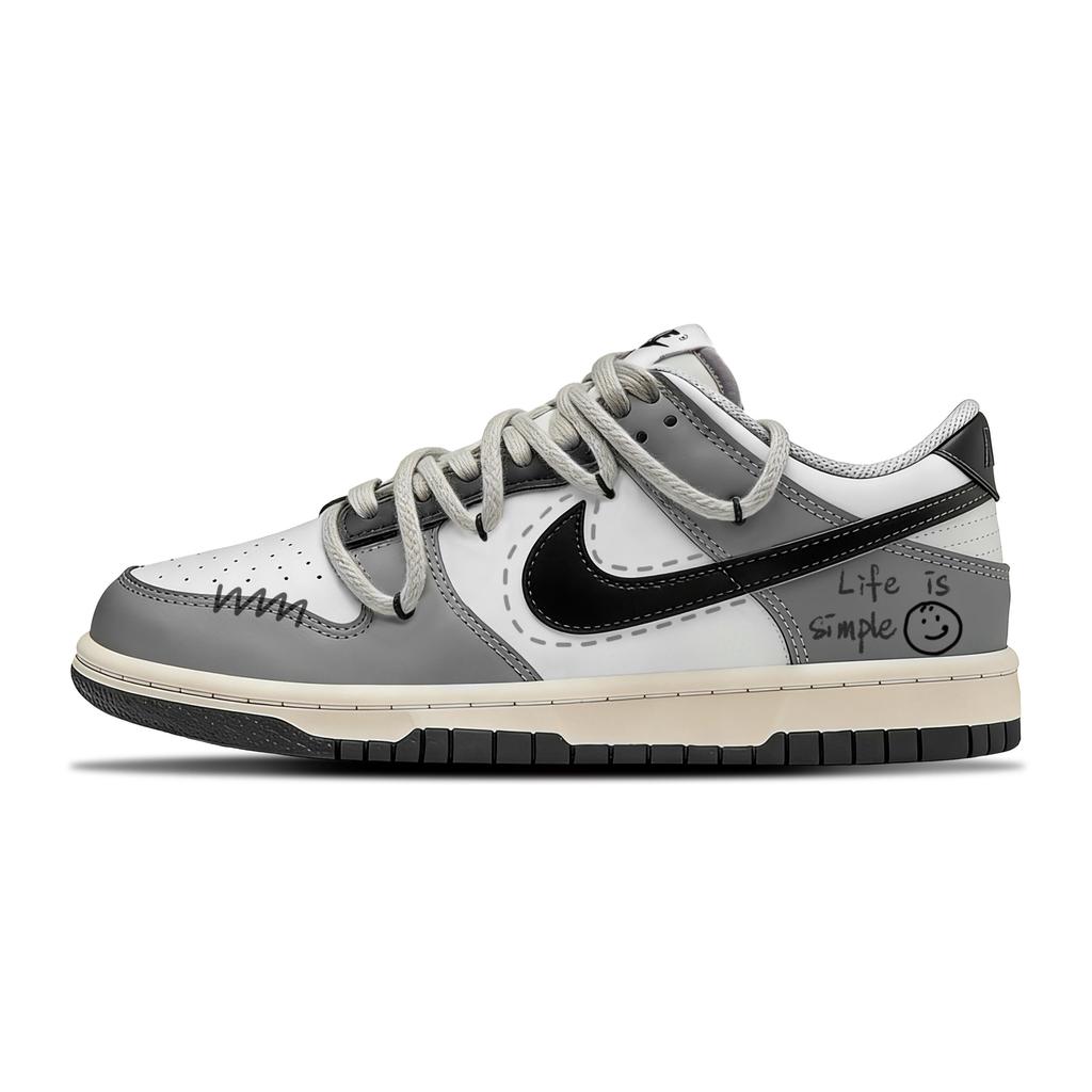 Nike Dunk Low Top Skateboard Shoes Unisex Black White Gray HM9617-001(Team1066-DunkDior)