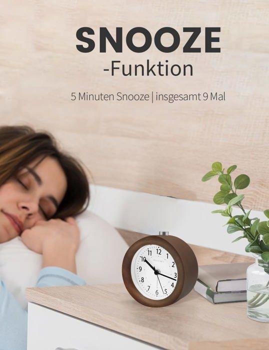 Réveil - aboveclock - aboveclock-02 - bois naturel - snooze 5 minutes - veilleuse intégrée