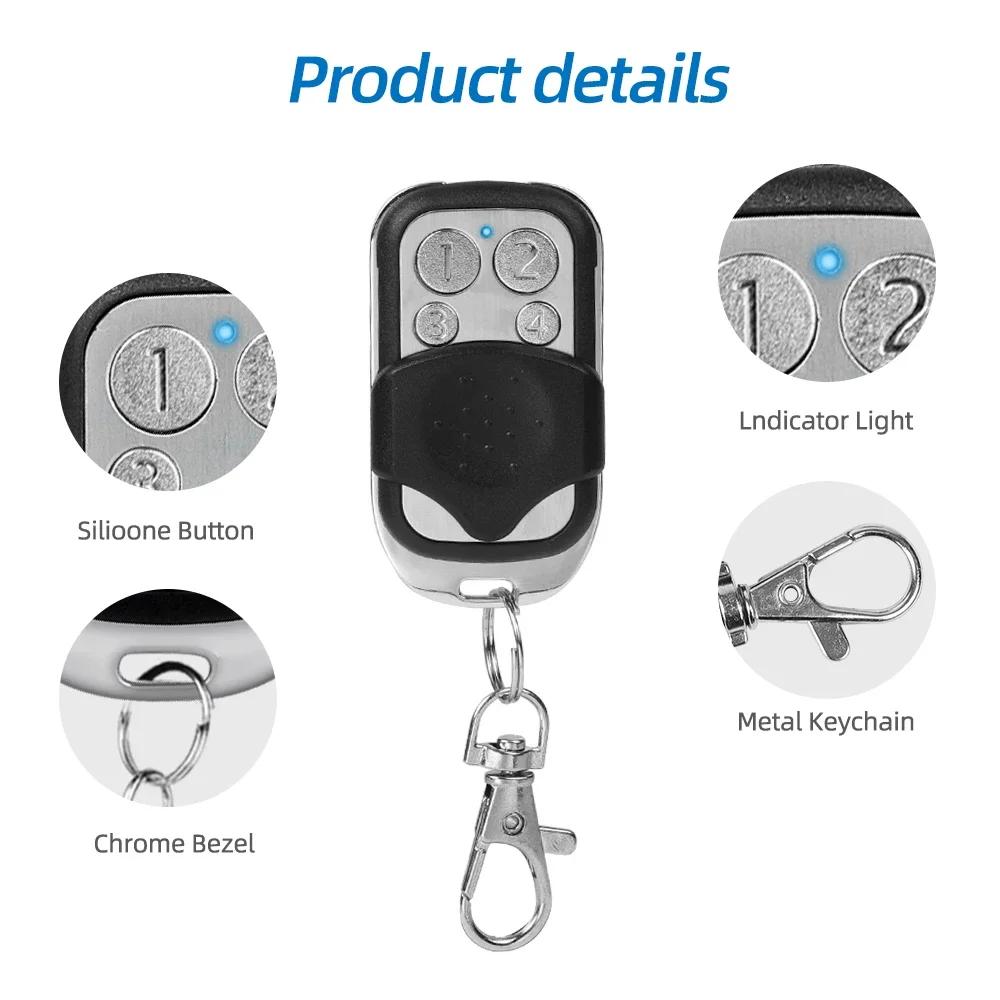Remote Control 433MHz Car Key Garage Door Gate Opener Remote Control Duplicator Clone Cloning Code 4-Button Transmitter
