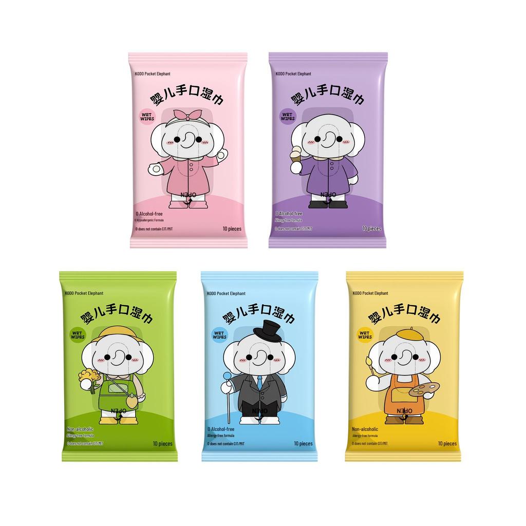 Portable Thickened Baby Wet Wipes - 10 Sheets for Infants & Toddlers, Hand & Mouth Use