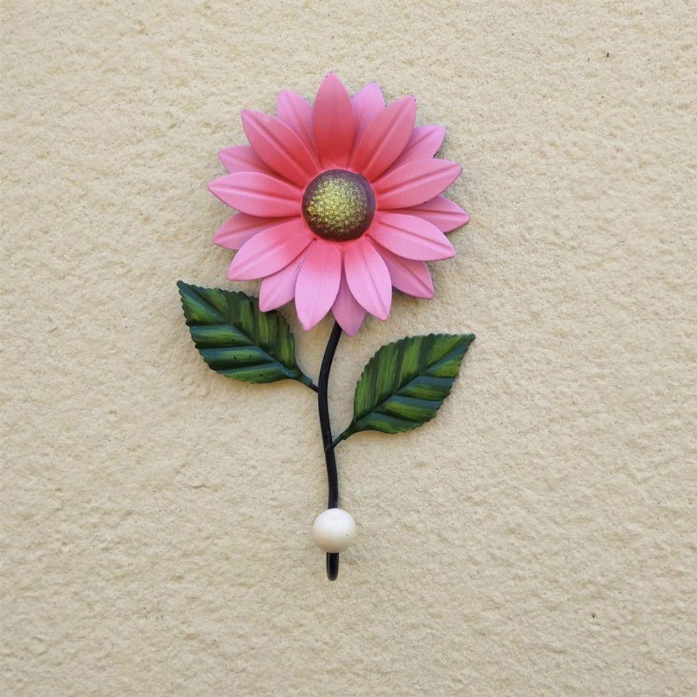 Iron Art Daisy Key Hook Wall Mounted Over Door Hanger Storage Wall Hook  Clothing