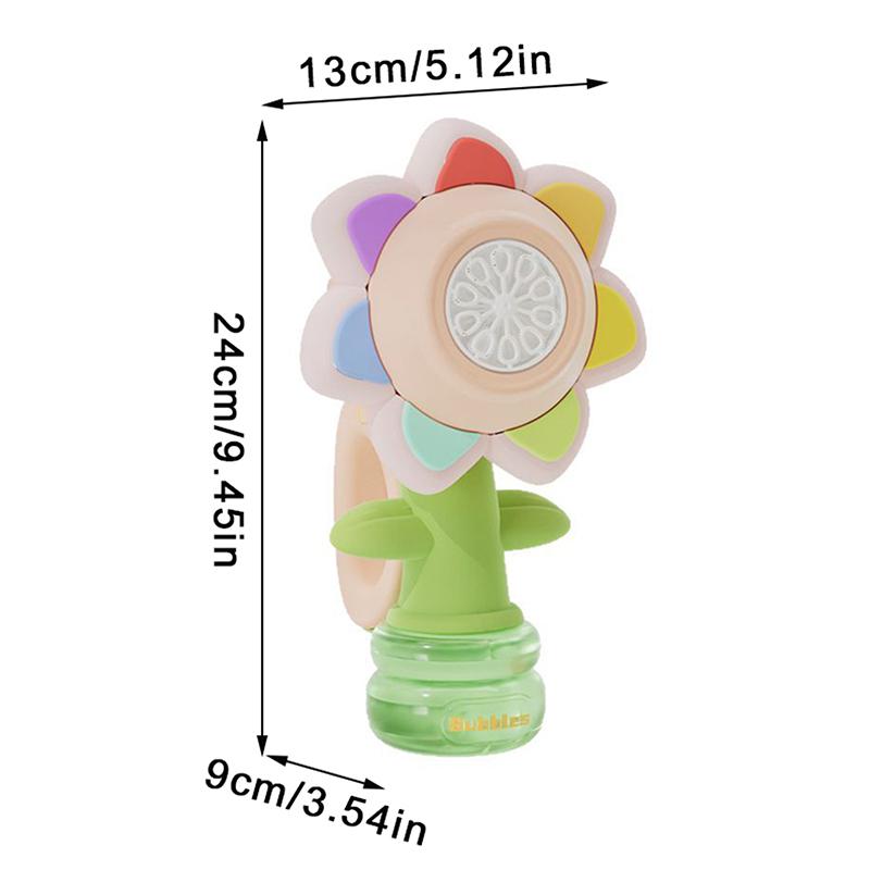Bubble Machine Toy Electric Automatic Sunflower Shaking Head Adjustment Light Dancing One Key Bubble Maker Toy For Kids