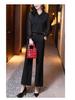 2025 Black Chiffon V-Neck Blouse: Women's Long Sleeve Loose Spring Shirt