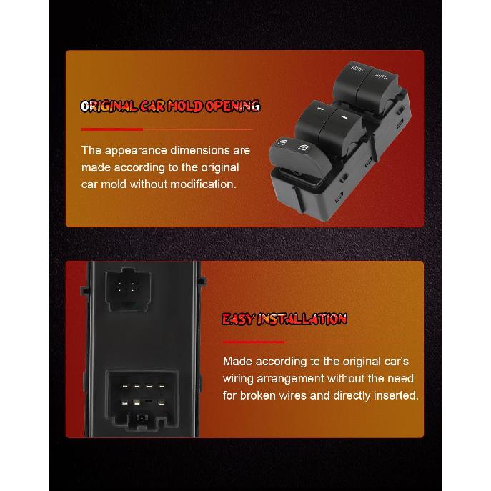 Cciyu Master Power Window Switch BL3Z-14529-BA Front Left Driver Side Window Control Switch Fit 2011-2017 for Ford for F150