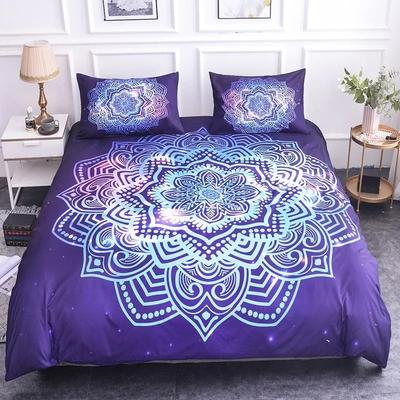 Set Copripiumino Mandala King Size Fiore di Loto Blu Viola Rosa Set Letto Stile Mandala Bohemien Copripiumino in Morbido Poliestere