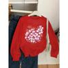 Unisex Crewneck Sweatshirt - Pink Cherry Blossom Floral Pattern Machine Washable, Spring And Autumn, Sportswear And Casual Wear, Soft And Comfortable