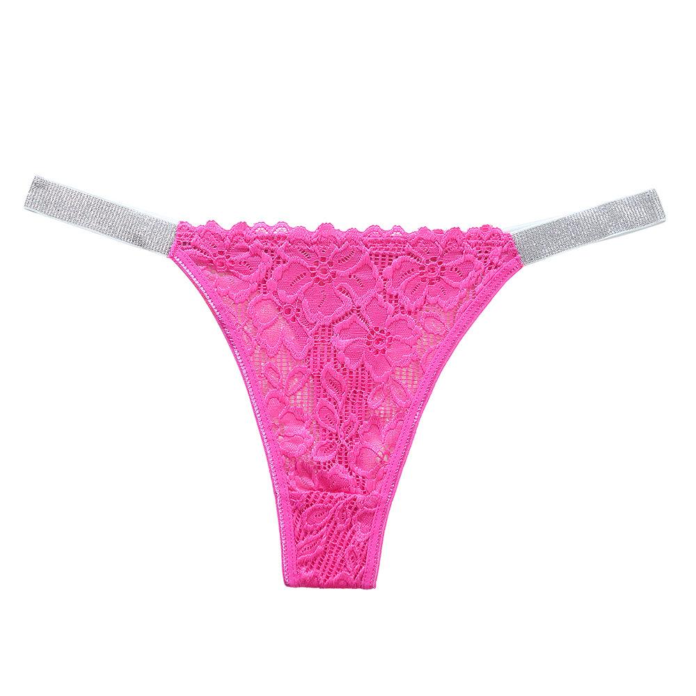 Sexy krajková tanga do poloviny pasu Dámské spodní prádlo Broskvové kalhotky Atraktivní tanga