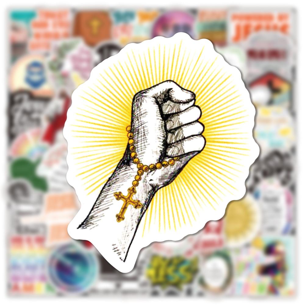 50Pcs Jesus Christian Religion Stickers Laptop Phone Case Car Scrapbook Refrigerator Luggage Wall Graffiti Decal Gift