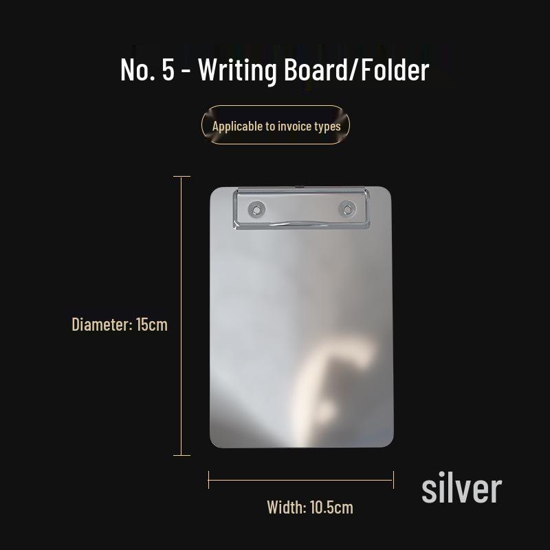 Gold A4/B5 Metal Clipboard: Study & Menu Writing Pad