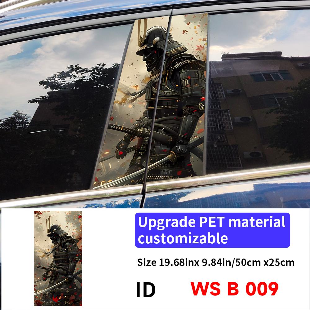 Samurai Car Stickers Waterproof Auto B Pillar Decor Cover Scratches Durable Car Doors Pillar Vinyl Decals Vehicle Decors