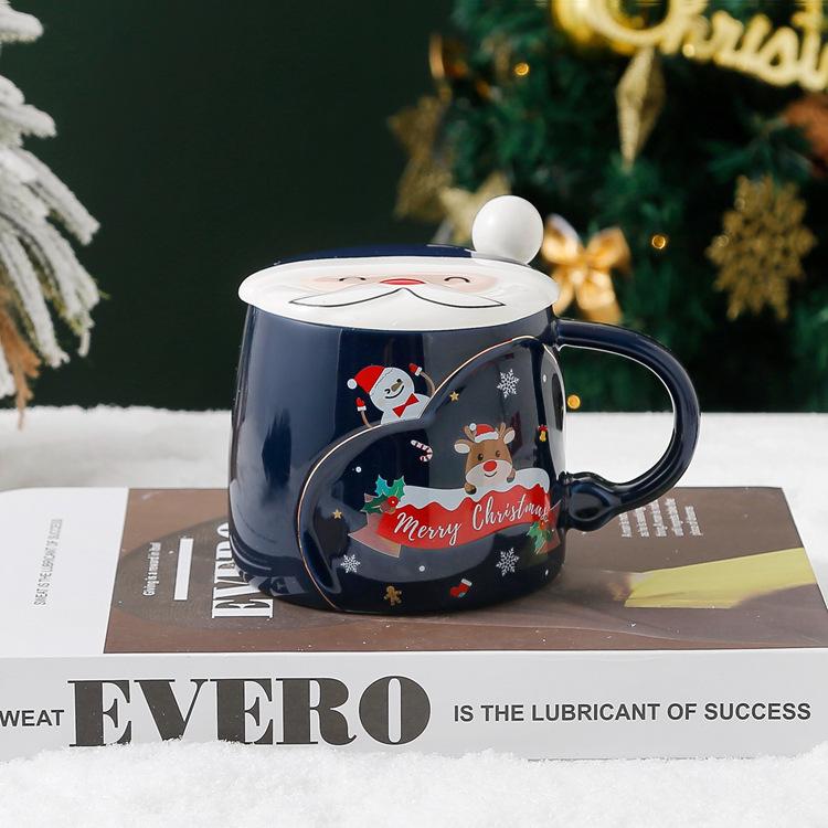 Cute Cartoon Christmas Mug Creative Christmas Souvenir Ceramic Cup Coffee Cup