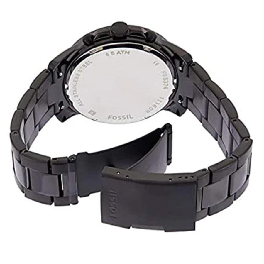 Fossil Men's Chronograph Watch - Black Round Dial, Stainless Steel, Daily Business FS5374