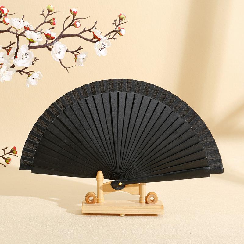 

1pcs Modern Minimalist Classic Folding Fan Dance Party Stage Performance Decorative Hand Fan for Events and Daily Use чорний