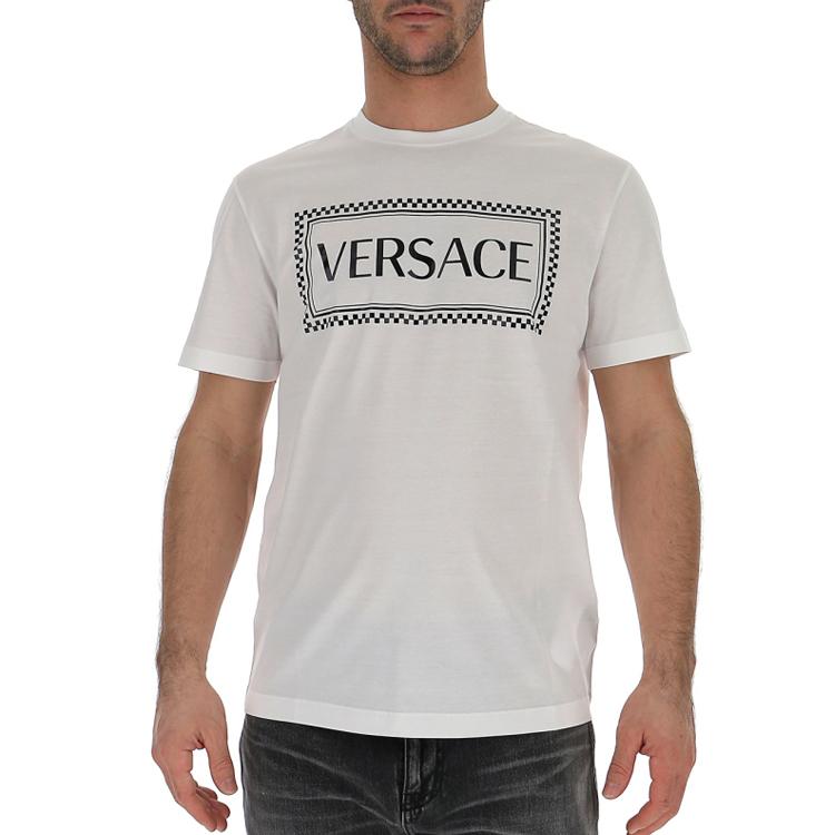 VERSACE 90s Logo Embroidered T shirt A81548-A201952-A001