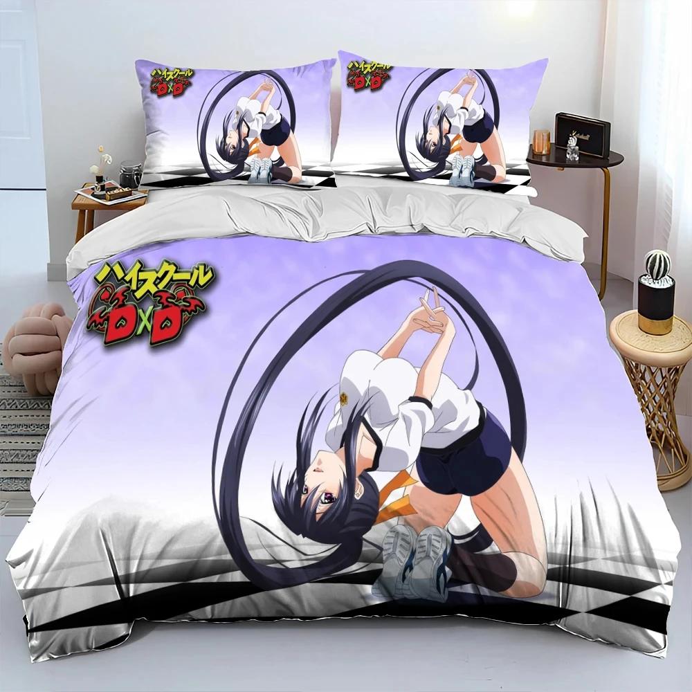 Sexy Girl High School DxD Anime Bedding Set Duvet Cover Bed Set Quilt Cover Pillowcase Comforter king Queen Size Boys Adult