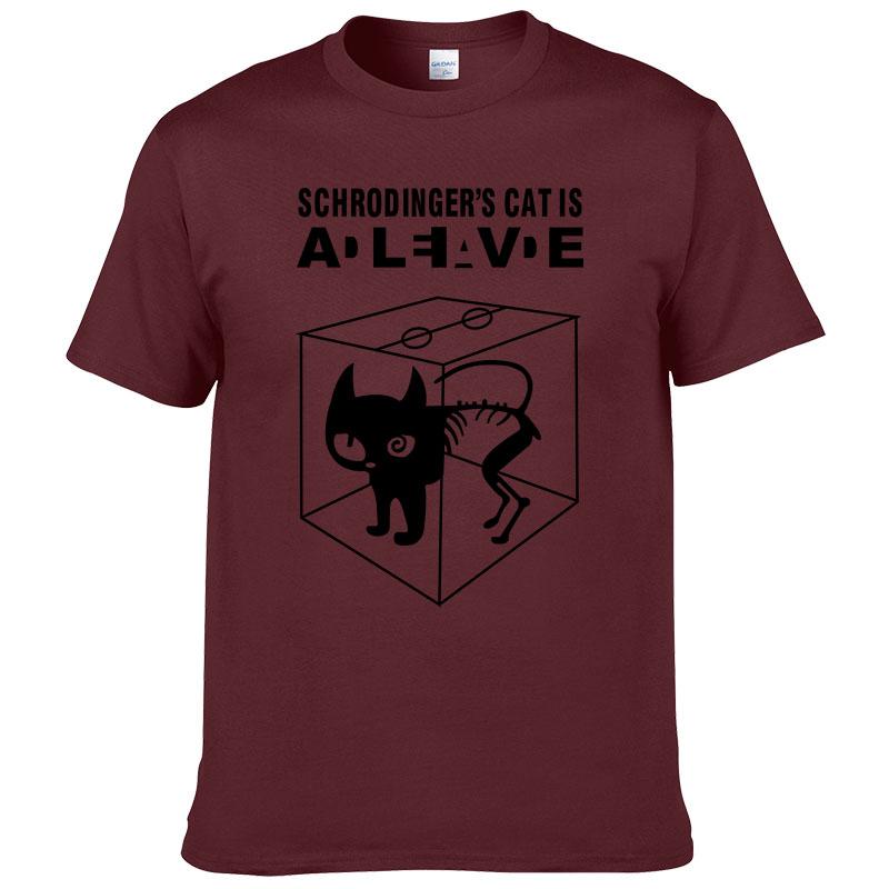 2024 Summer Cotton Schrodinger's Cat Printed Short Sleeves Men T Shirt Casual Tees The Big Bang Theory Mens T-shirt #247