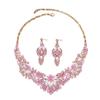 Europe, America, Leaf Flower Necklace Earrings Two-piece Set Retro Luxury Exaggerated Bridal Jewelry Set Women