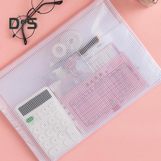 File Bag Large Capacity Storage A4 Files Stationery Carrying Case Transparent Visual Design Portable Document Organizer