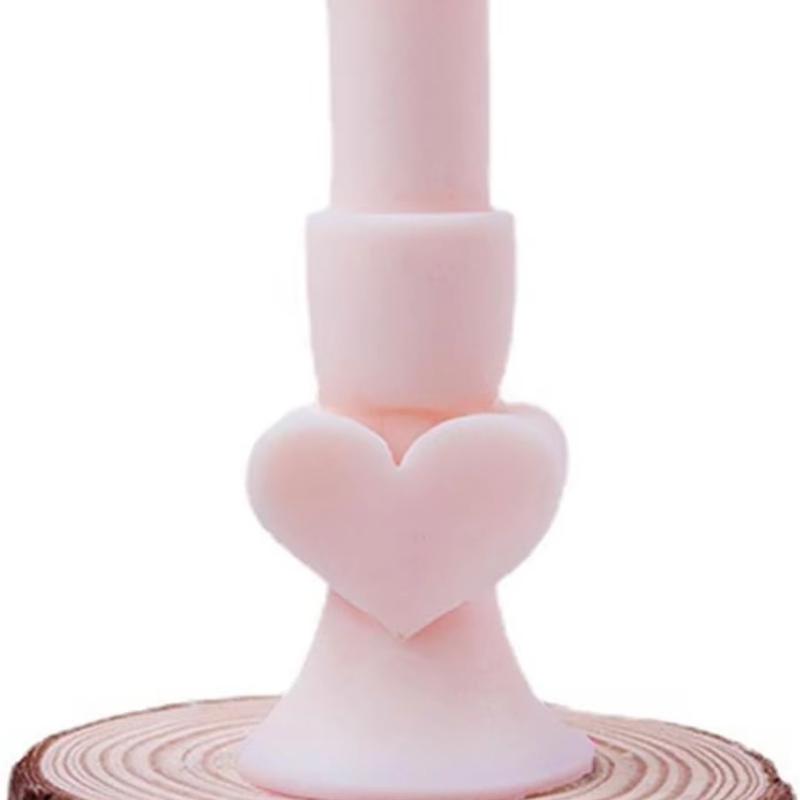 3D Love Heart Cylinder Candle Mold Silicone Resin Molds for DIY Candle Making Clear Texture Mold