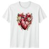 Floral Heart Anatomy Mens T-Shirt Womens Tee Graphic Unisex Top