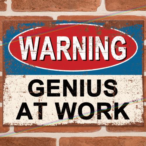 

AT WORK Funny Metal Signs Man Cave Shed Bar Garage Wall Retro Tin Sign UKAluminum 20x30cm（7.8x11.8inch）