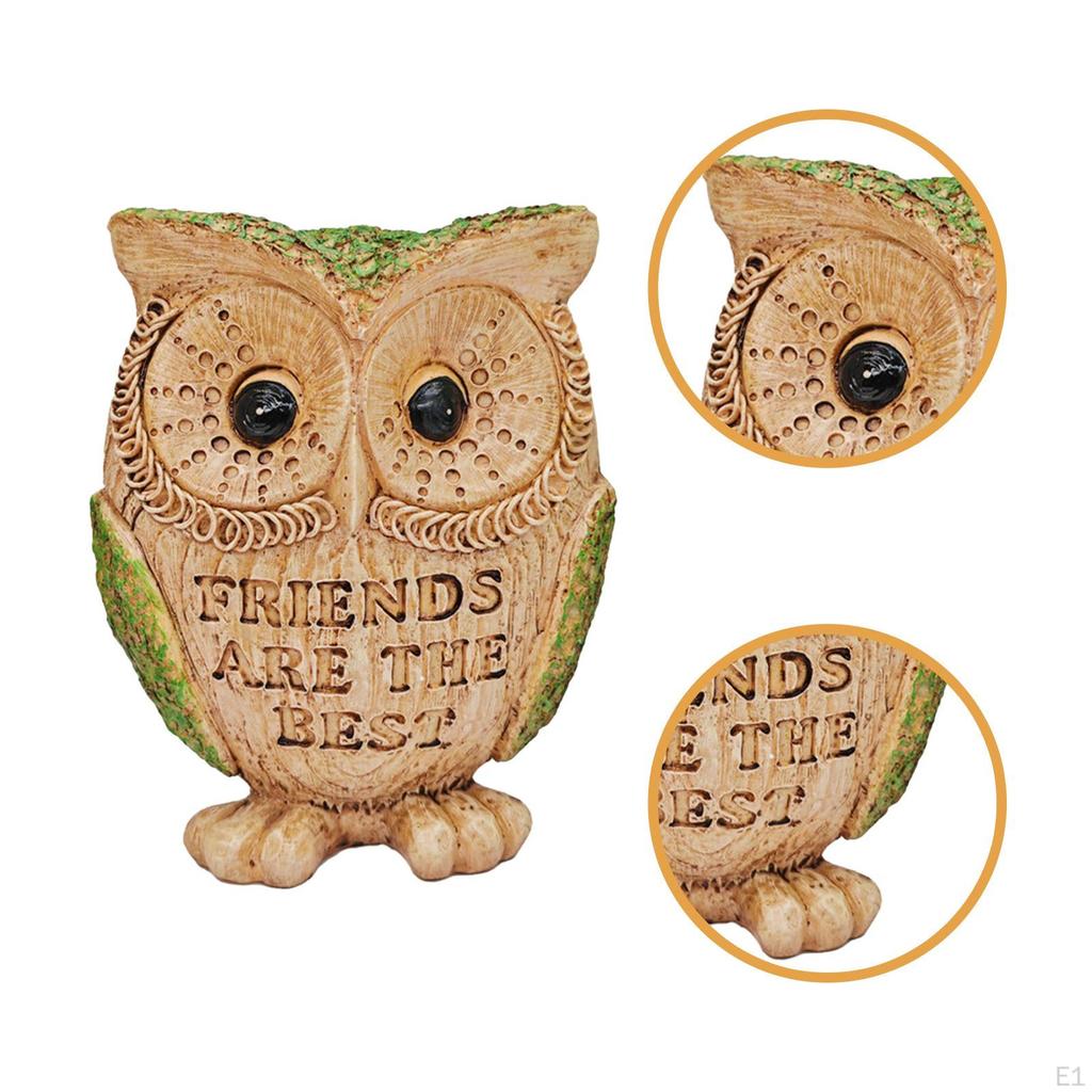 Owl Figurine Animal Sculpture Decorative Statue Tabletop Ornament for Bookshelf Office