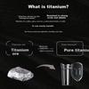Pure Titanium Insulated Cup with Titanium Inner Liner, Vacuum Insulation, Business And Outdoor Use, Portable Tea Mug RWS42B13Q-TW