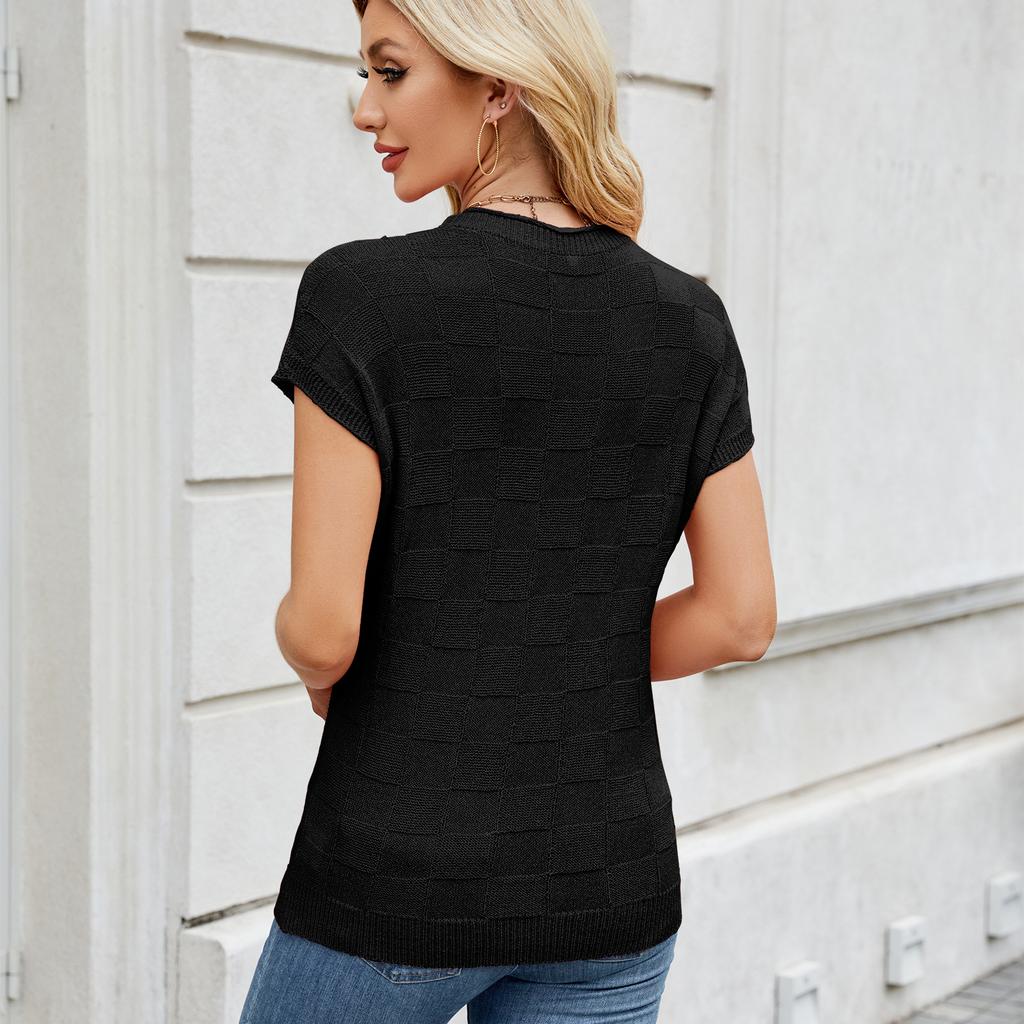 Dámská móda Ležérní Léto Jaro Jednobarevné halenky a košile s krátkým rukávem a výstřihem do O