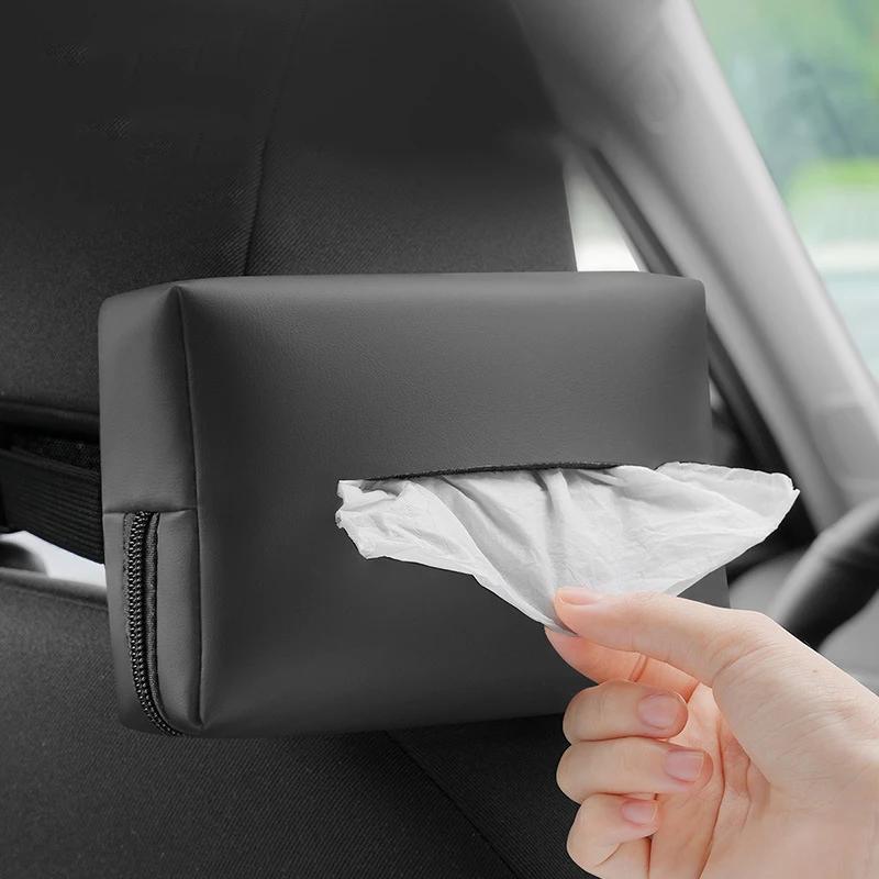 Multifunktionale Auto-Armlehnen-Taschentuchbox Leder Auto-Sitzlehnen-Papierhandtuch-Aufbewahrungstasche Universeller Sonnenblenden-Taschentuchhalter