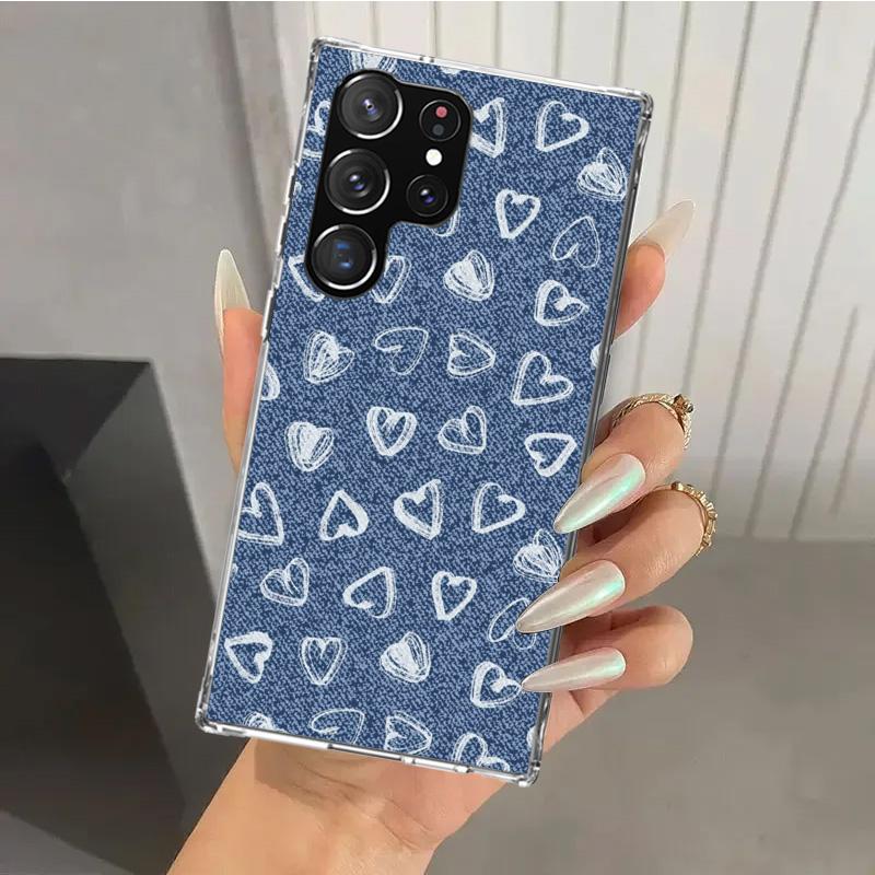 Jeans Cowboy Denim Printed Phone Case for Samsung Galaxy S26 S24 S23 Ultra S25 Edge S22 S21 Plus S20 FE + Soft Print Shell Funda