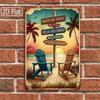 1PC Beach Sunset Tin Sign 8x12 Inch, Vintage Nautical Wall Art, Relax Ocean Breeze Metal Decor, Retro Seaside Retreat