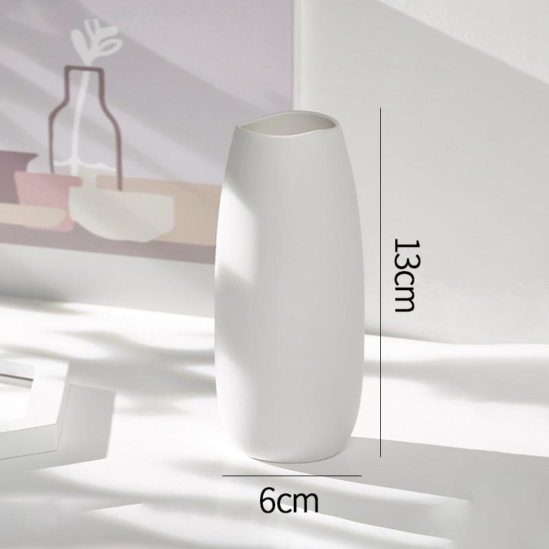 13Cm Mini Vase White Ceramic Vase Hydroponic Flower Arrangement Vase Nordic Flower Pot Home Desktop Decoration Room Ornaments