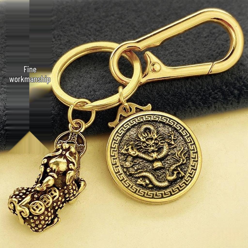 Fortune Keychain: Wealth-Attracting Pixiu & Zodiac Pendant for Road Safety