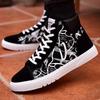 Clearance Autumn/Winter Korean Canvas Men's Color Block Casual Shoes Mid-High Top Trendy Breathable Board Shoes Martin Boots