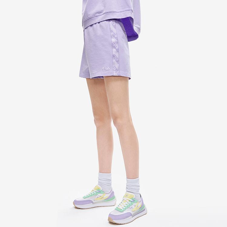 FILA Color Block Side Knit Sports Shorts Women shorts Mousse-Purple F11W229605FVT