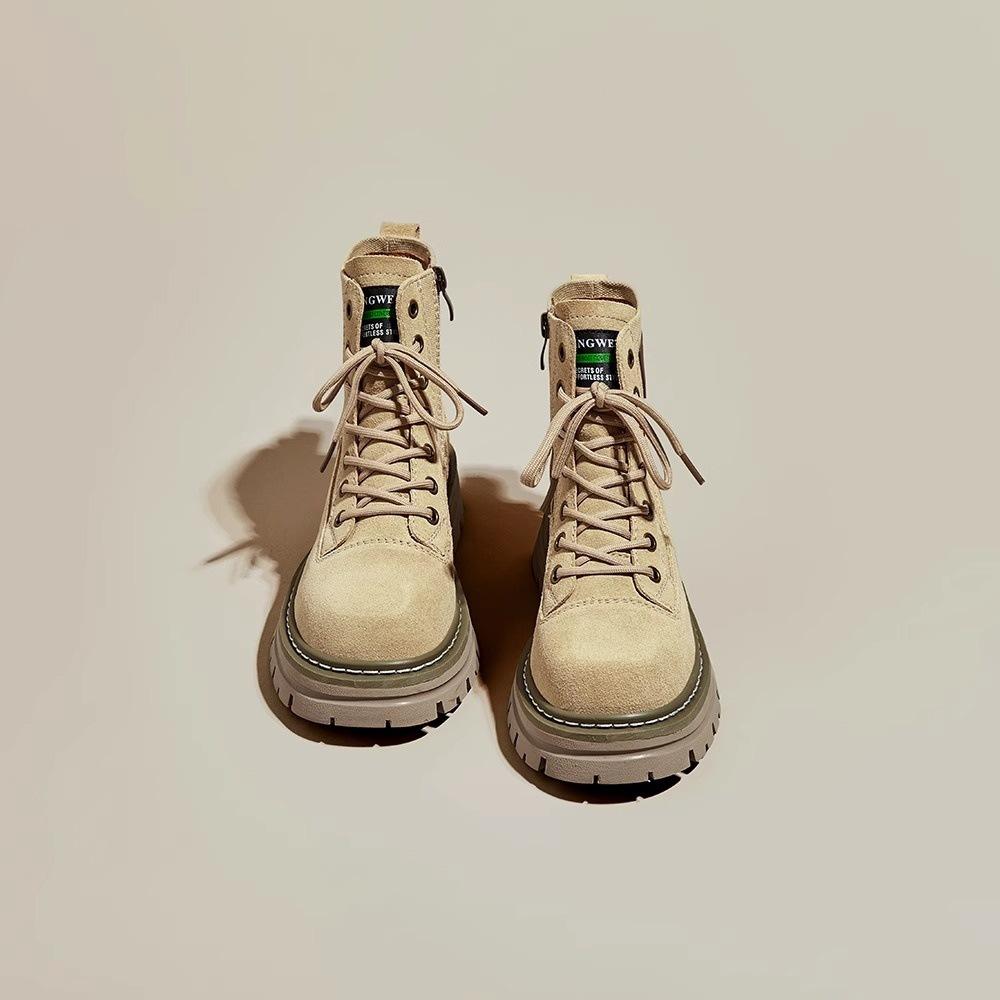 Guyun Shu Martin boots women's 2024 new autumn retro tooling boots spring and autumn single boots popular thick-soled short boots