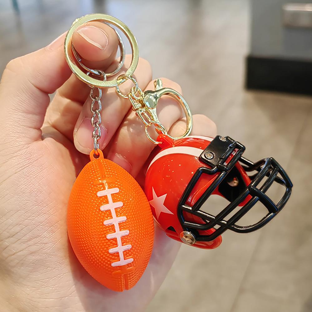 Pendentif Casque de Rugby Sportif Charme de Sac Exquis Pièce Suspendue de Voiture Accessoires Cadeau A410 Charme de Sac red